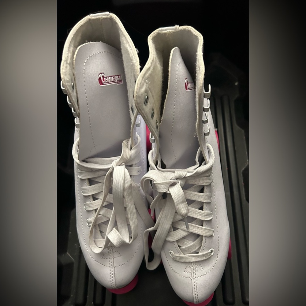 White Skates with Pink Accents